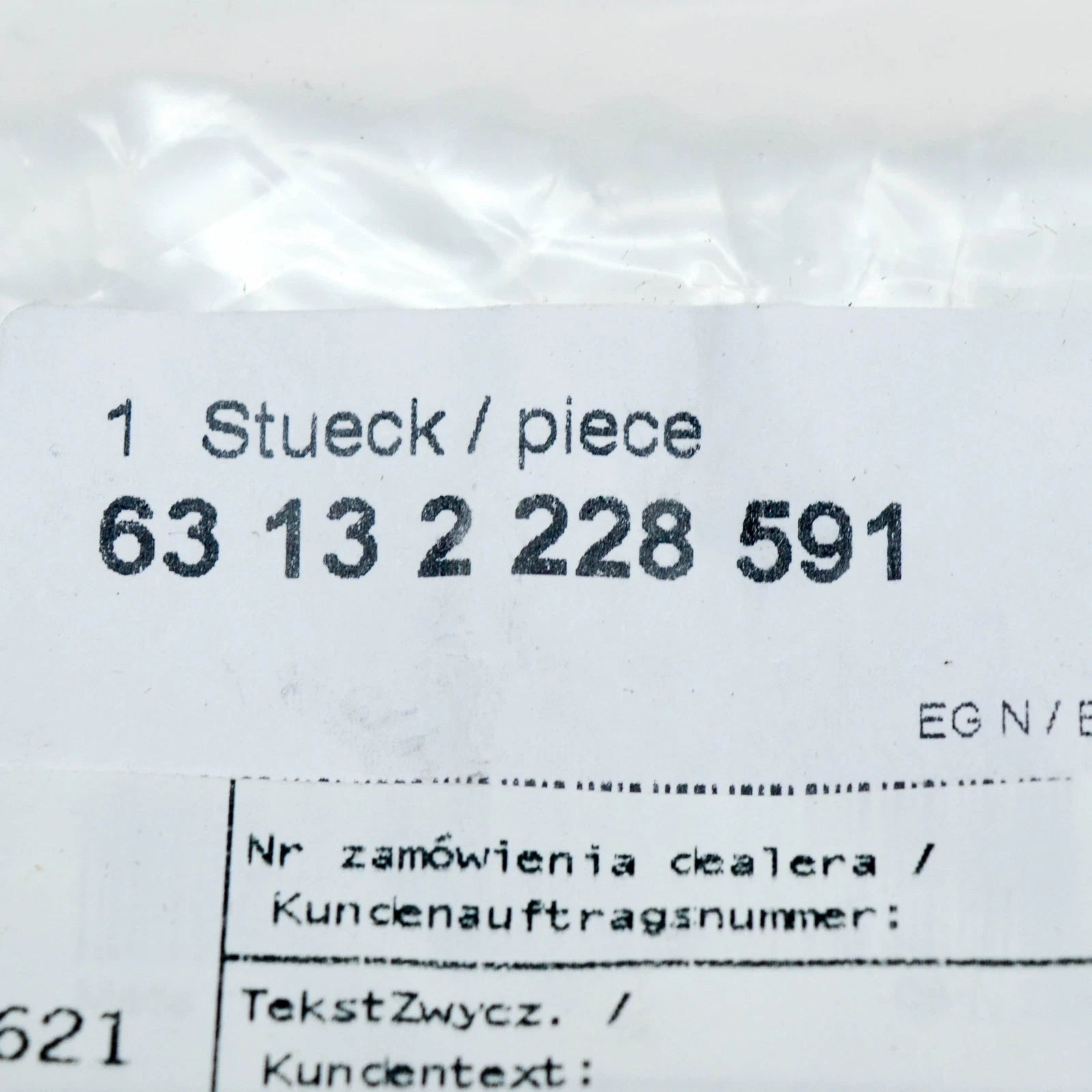 NEW BMW 3 E46 FRONT LEFT WHITE TURN INDICATOR LAMP 63132228591 ORIGINAL