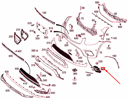NEW MB GLC COUPE C253 AMG FRONT BUMPER LEFT GRILLE COVER A2538857501 ORIGINAL