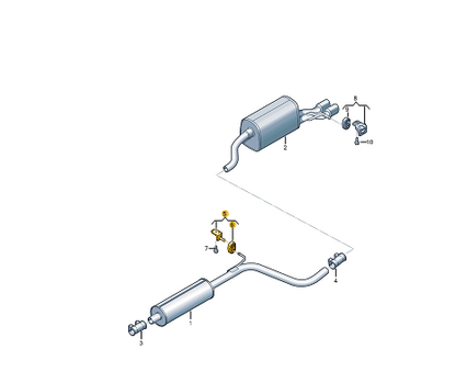 NEW AUDI A1 SPORTBACK GBA EXHAUST HANGER BRACKET 5Q0253144R ORIGINAL