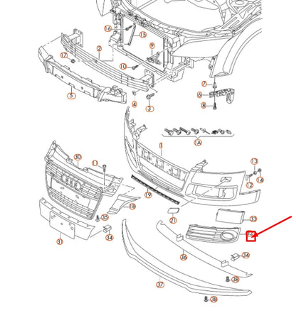 NEW AUDI TT 8J MK2 FRONT BUMPER LEFT AIR GUIDE GRILLE 8J0807681HT94 ORIGINAL