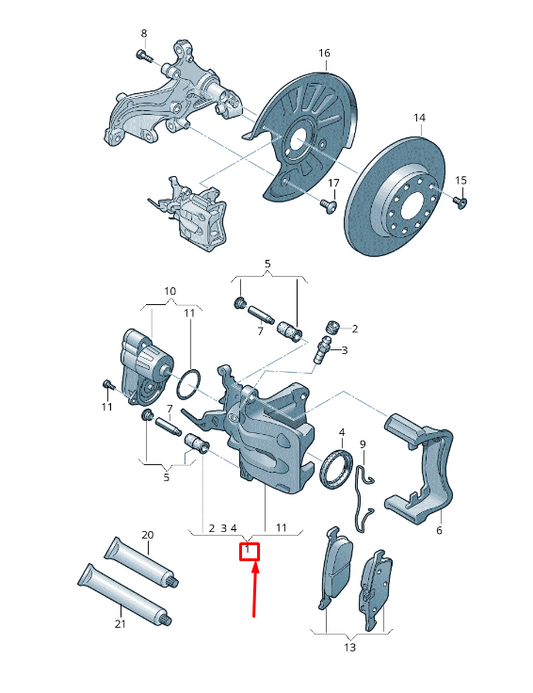 new vw passat b8 3g rear left brake caliper 3q0615423b original