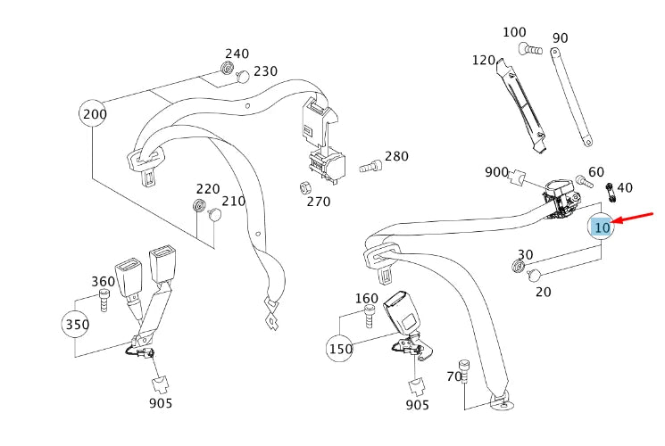NEW MERCEDES-BENZ E W212 REAR LEFT SEAT BELT A21286003859C94 ORIGINAL