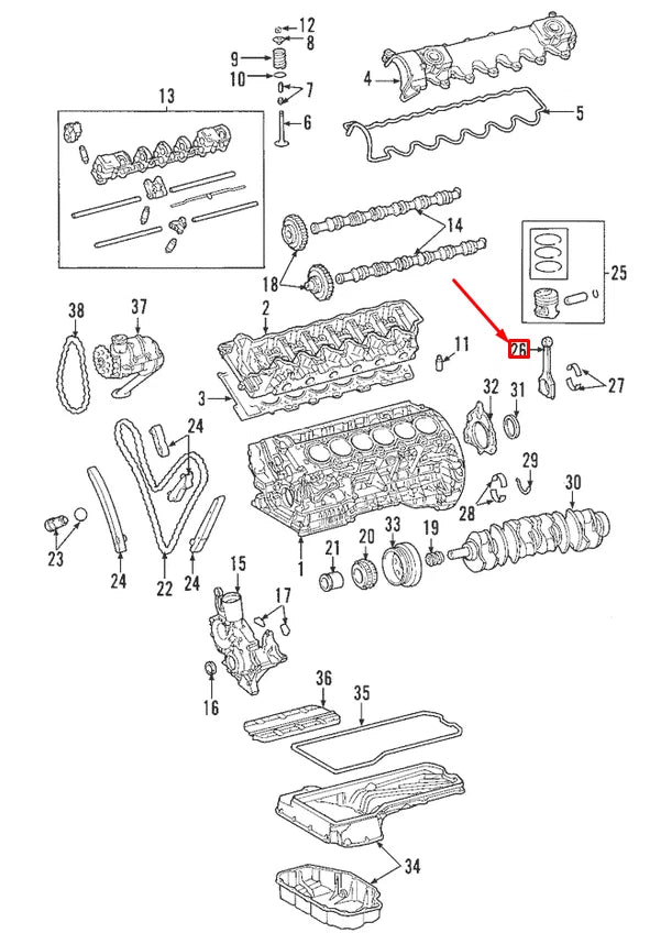NEW MERCEDES-BENZ S W221 ENGINE CONNECTING ROD A2750300620 ORIGINAL