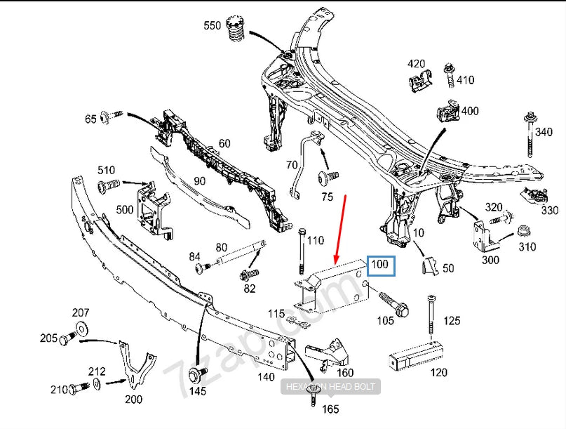 NEW MB C-CLASS W205 FRONT LEFT DEFORMATION ELEMENT A2056200395 2015
