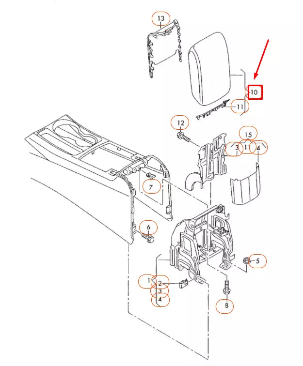 NEW AUDI A4 B8 FRONT MIDDLE ARMREST 8K0864207G38M ORIGINAL