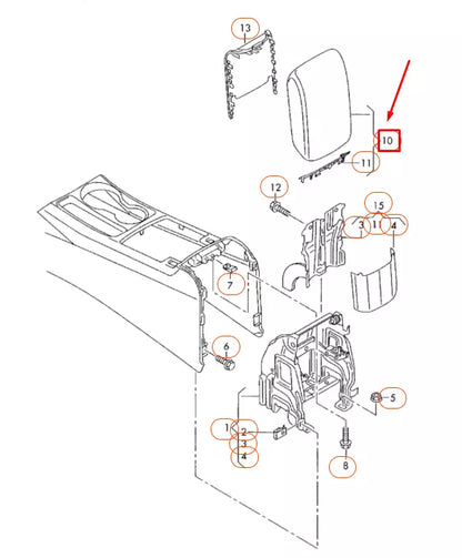 NEW AUDI A4 B8 FRONT MIDDLE ARMREST 8K0864207G38M ORIGINAL