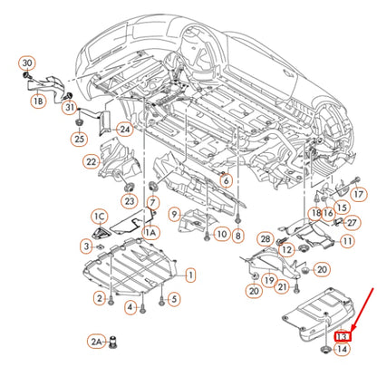 NEW AUDI TT 8J REAR SILENCER HEAT INSULATION SHIELD 8J0825711G ORIGINAL