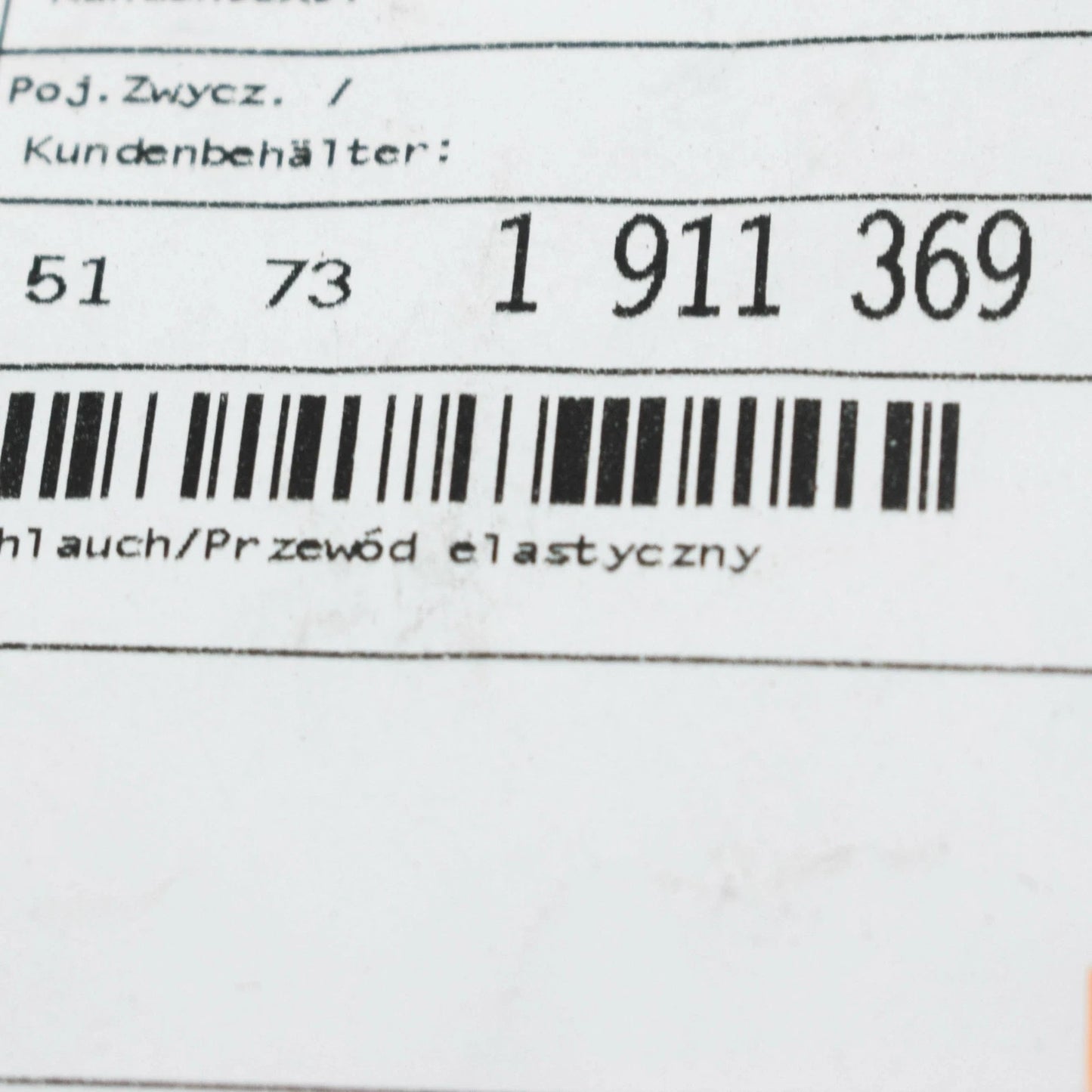 NEW BMW 3 E30 HEATER CLOSING PANEL HOSE 51731911369 1911369