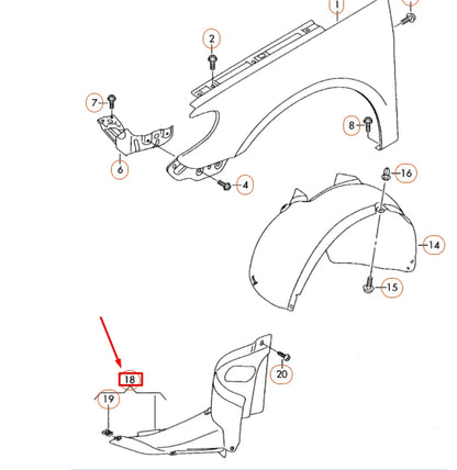 NEW VOLKSWAGEN CC FRONT RIGHT WHEEL HOUSING LINER FRONT PART 3C8805912B ORIGINAL
