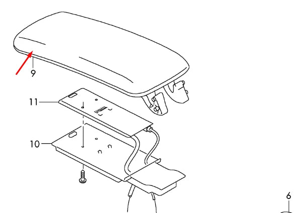 NEW AUDI A1 8X CENTER CONSOLE UPPER ARMREST PART 8X0864245CT29