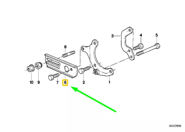 NEW BMW 3 E30 POWER STEERING PUMP ADJUSTING BAR 32421714641 1714641 ORIGINAL