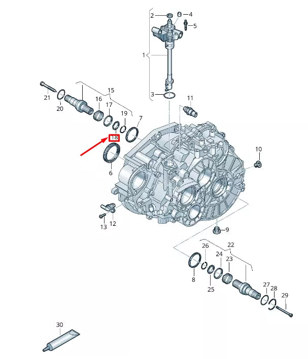 NEW VW TRANSPORTER VI T6 GEARBOX STUB SHAFT TAPERED RING 0A5409374