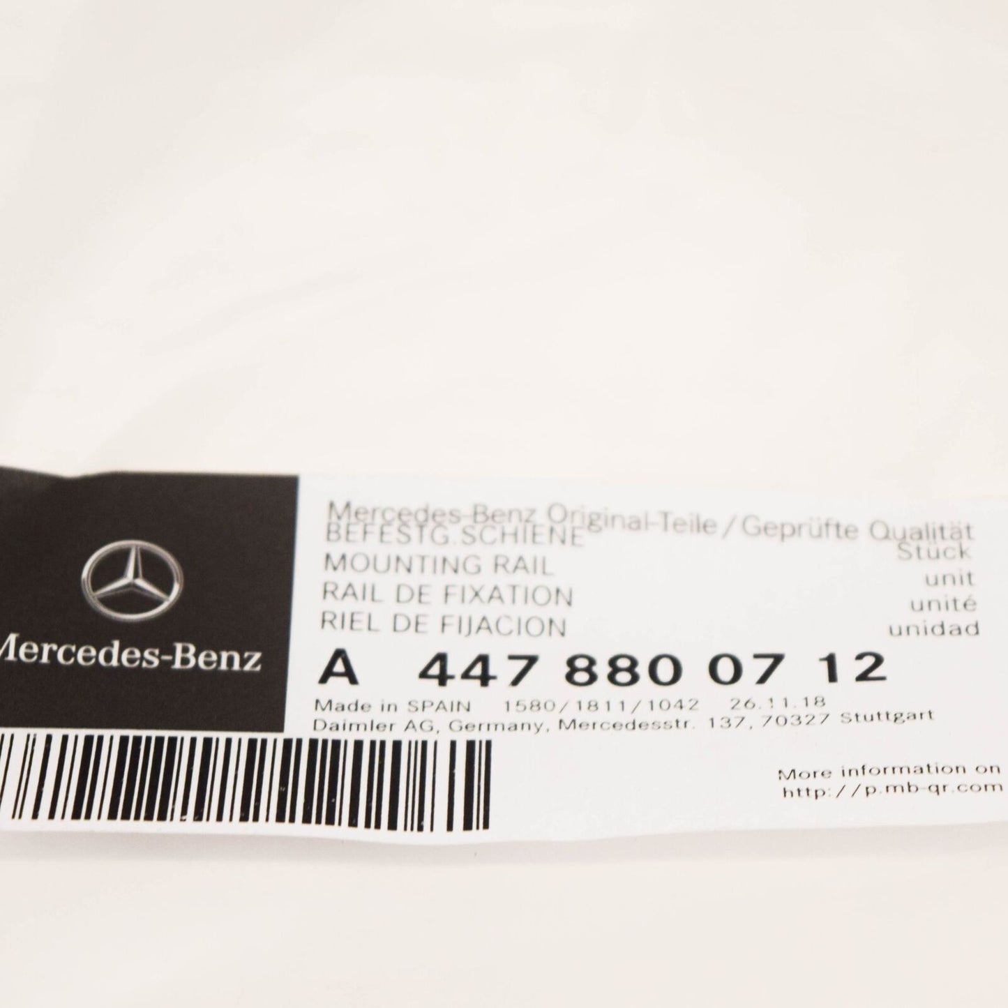 NEW MB VITO W447 AMG FRONT BUMPER RIGHT MOUNT PLATE A4478800712 ORIGINAL