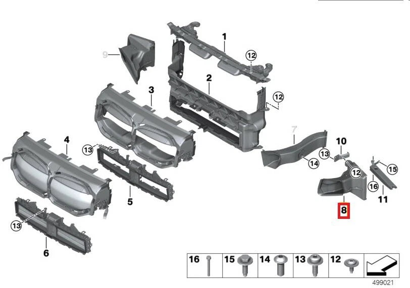 NEW BMW F40 FRONT M LEFT EXTERIOR RADIATOR AIR DUCT 51748073033 8073033 ORIGINAL