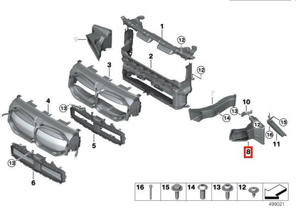 NEW BMW F40 FRONT M LEFT EXTERIOR RADIATOR AIR DUCT 51748073033 8073033 ORIGINAL