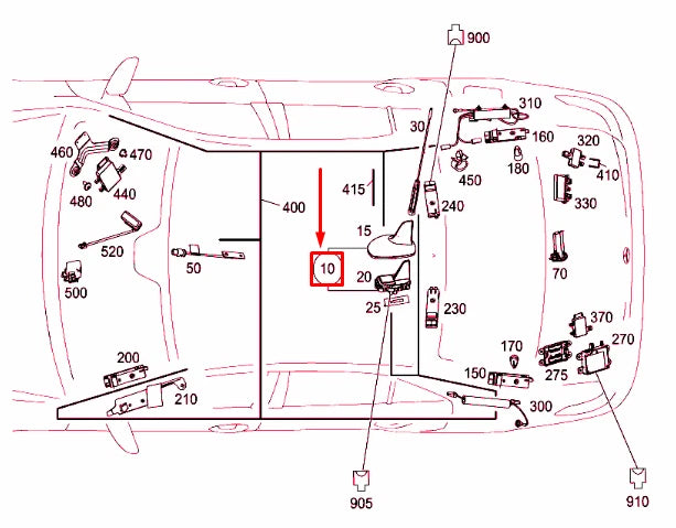 NEW MERCEDES-BENZ E W212 REAR CENTER ROOF ANTENNA COVER A21282703289999 ORIGINAL