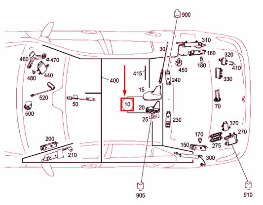 NEW MERCEDES-BENZ E W212 REAR CENTER ROOF ANTENNA COVER A21282703289999 ORIGINAL