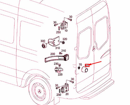 NEW MERCEDES-BENZ SPRINTER 906 REAR PANEL DOOR LONG BRACKET A9067600728