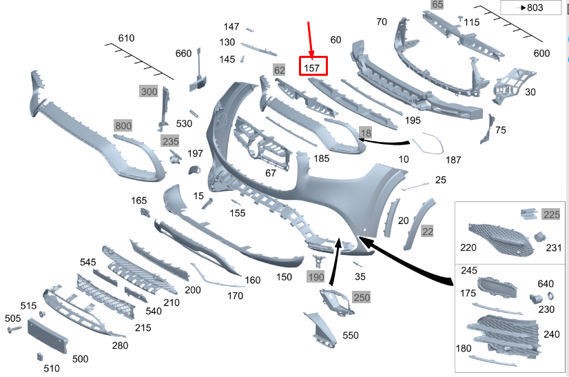 new mercedes-benz gls x167 front lower bumper trim a1678851811 original