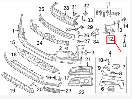 NEW AUDI A4 B9 FRONT BUMPER GRILLE AIR DUCT RIGHT 8W9121764 ORIGINAL
