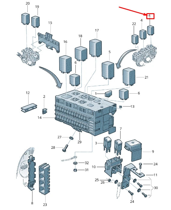 NEW VW FOX 5Z RADIATOR FAN RELAY 377937503A ORIGINAL