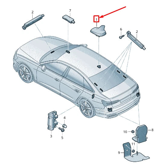 NEW VW TOUAREG CR7 ROOF ANTENNA 4N0035503AGGRU