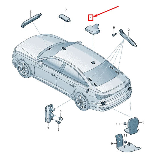 NEW VW TOUAREG CR7 ROOF ANTENNA 4N0035503AGGRU