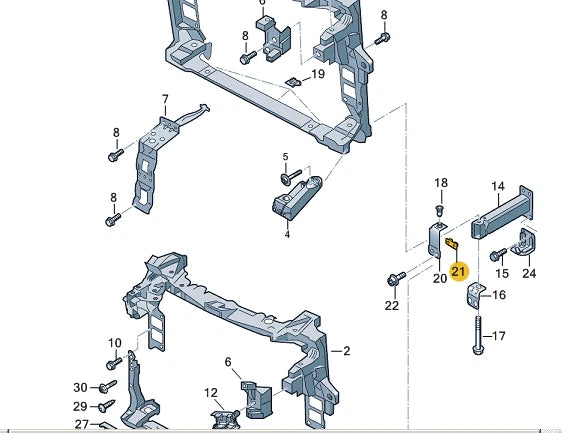 NEW VOLKSWAGEN TOUAREG CR7 RADIATOR SLAM PANEL REINFORCEMENT 4M0804051 ORIGINAL