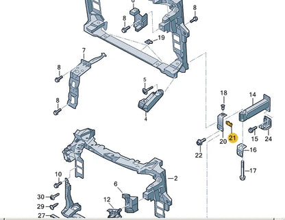 NEW VOLKSWAGEN TOUAREG CR7 RADIATOR SLAM PANEL REINFORCEMENT 4M0804051 ORIGINAL