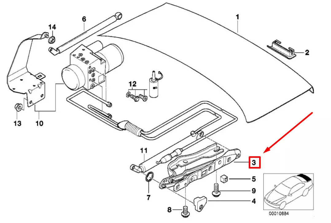 NEW BMW 7 E38 LEFT TRUNK LID HINGE 41628398953 8398953 ORIGINAL