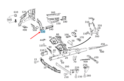 new mb sprinter w906 front left outer longitudinal member a9066110020 original