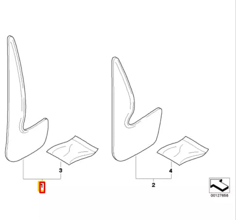 NEW BMW 7' E38 FRONT MUD FLAP SET 9404697