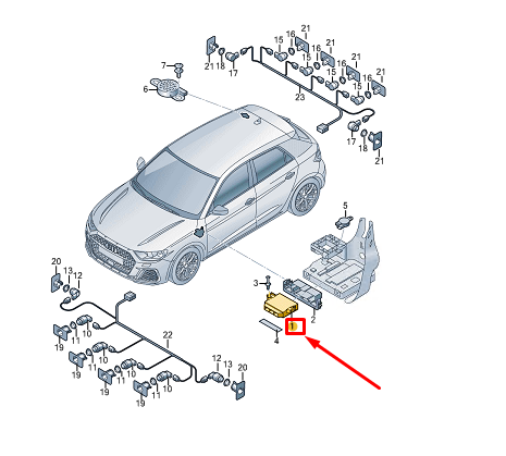 new audi a1 gb pdc parking sensor control unit 5qa919298m original