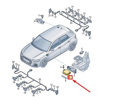 new audi a1 gb pdc parking sensor control unit 5qa919298m original