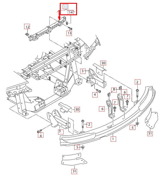 NEW AUDI R8 42 REAR BUMPER CENTER MOUNTING BRACKET 420807215 2015