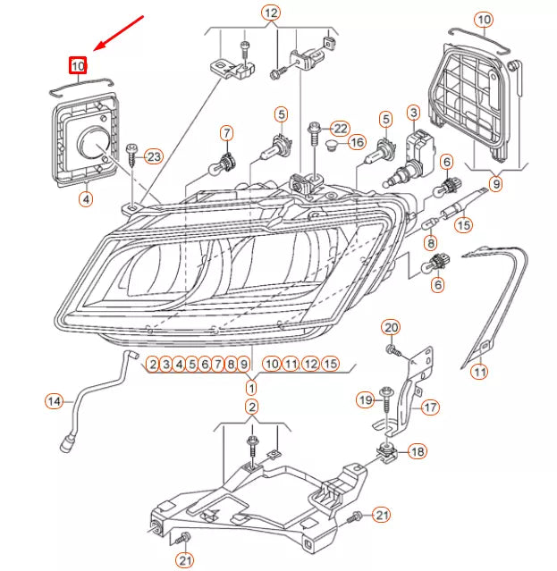 NEW AUDI Q5 8R FRONT HEADLIGHT RETAINING SPRING 8R0941160A ORIGINAL