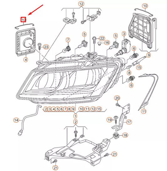 NEW AUDI Q5 8R FRONT HEADLIGHT RETAINING SPRING 8R0941160A ORIGINAL