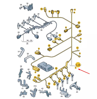 NEW AUDI A3 8P ENGINE WIRING HARNESS 06J972619M ORIGINAL