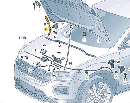 NEW VOLKSWAGEN T-ROC A11 FRONT LEFT BONNET HOOD HINGE 2GA823301B