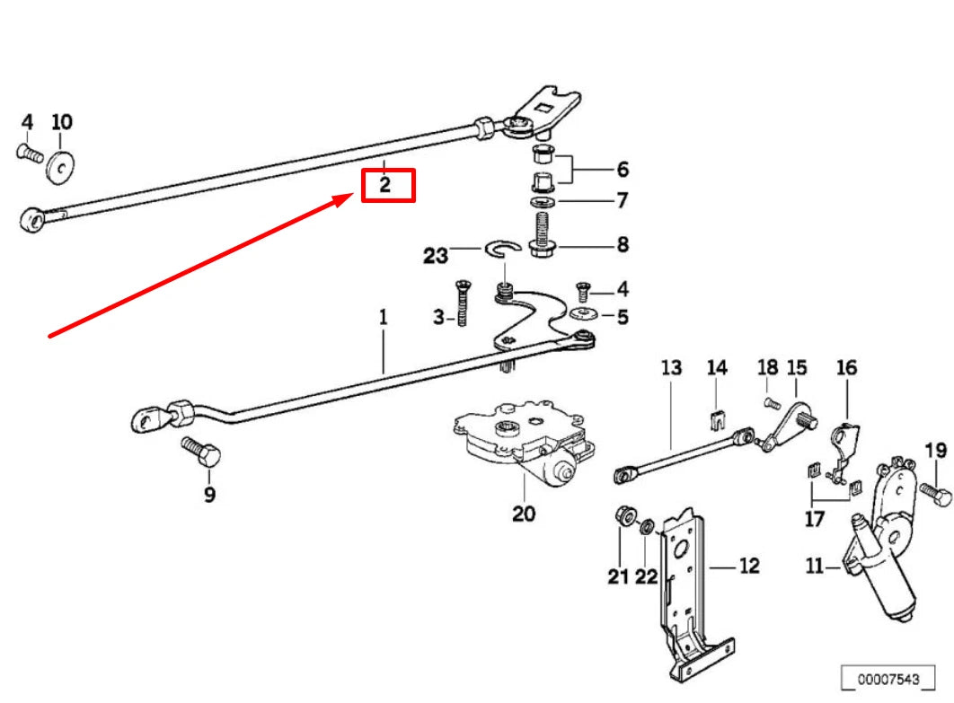 NEW BMW 3 E36 RIGHT MAIN COLUMN TRANSFER LEVER 54348174835 8174835 ORIGINAL
