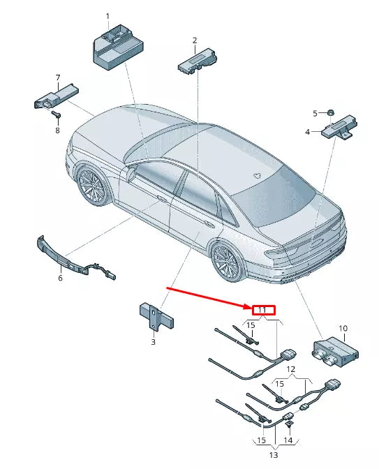 NEW AUDI A8 4N TAILGATE OPENING SENSOR LINE 4N0962239