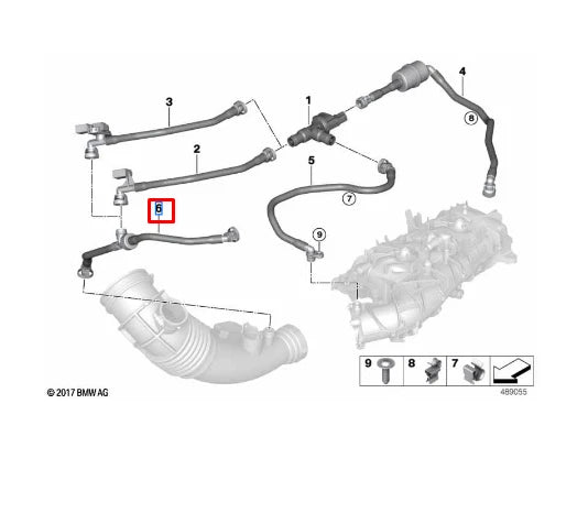 NEW BMW 3 G20 VACUUM PUMP SUCTION HOSE 13908665277 ORIGINAL