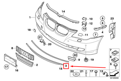 new bmw 5 e60 front bumper lip spoiler cover 51117111012 7111012 original
