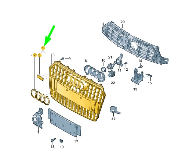 NEW AUDI A6 ALLROAD QUATTRO C7 RADIATOR GRILLE 4G0853651BE1RR
