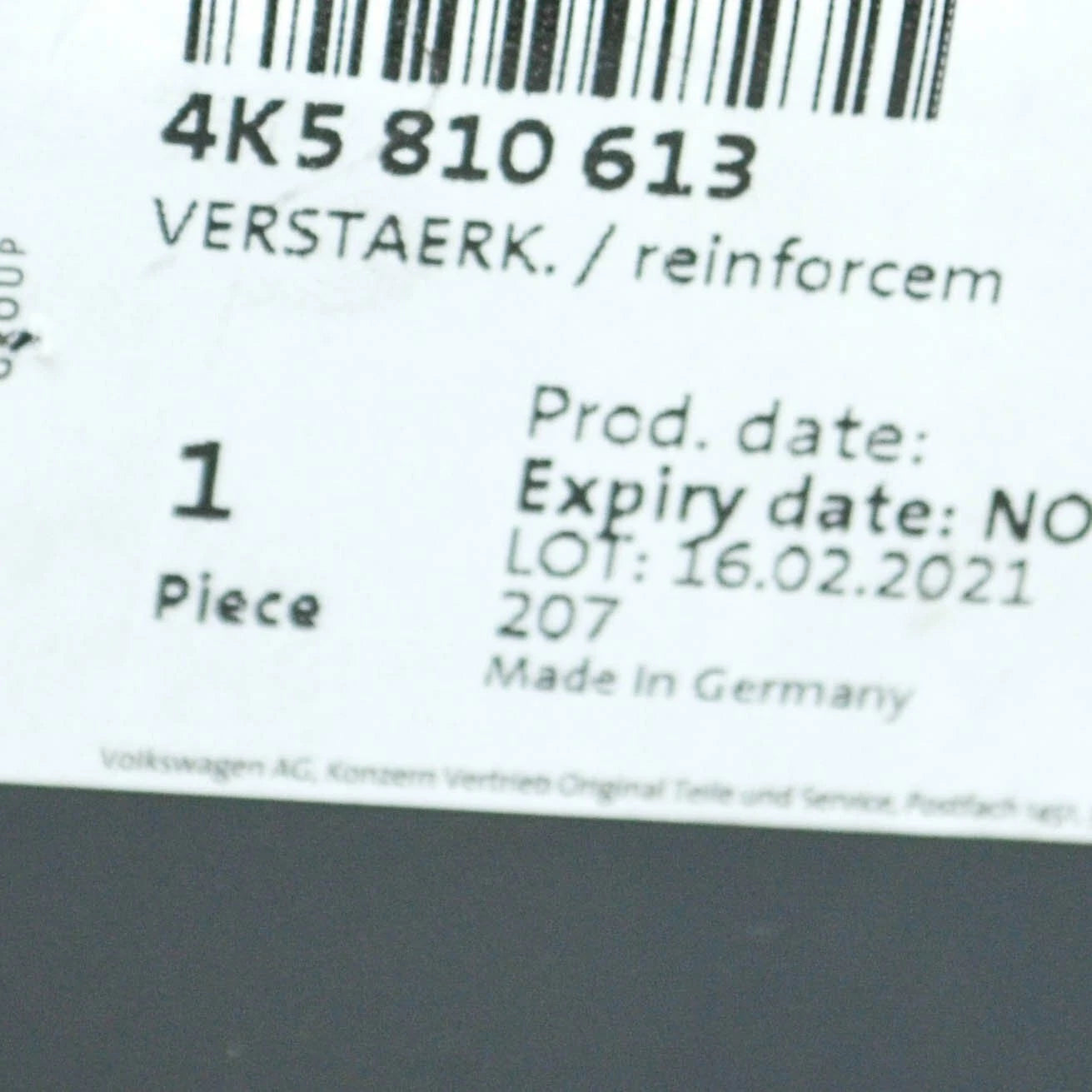 NEW AUDI A6 S6 C8 LEFT REAR REINFORCEMENT SIDE PANEL 4K5810613