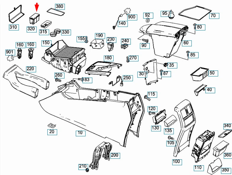 NEW MERCEDES-BENZ GLE W166 ASHTRAY INSERT A1668100330 ORIGINAL