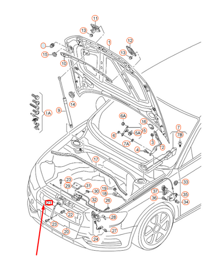 NEW AUDI A3 8V ENGINE HOOD CATCH LOCK 8V0823485 ORIGINAL