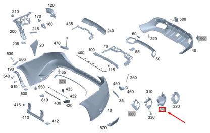 NEW MERCEDES-BENZ GLE W167 REAR LEFT TAIL PIPE SHIELD COVER A1678856700 ORIGINAL