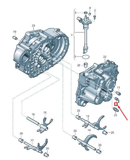 NEW AUDI A3 8P GEARBOX SHIFTER DETENT LOCKING PIN 02J301358C ORIGINAL