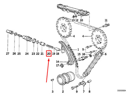 NEW BMW 7 E38 CHAIN TENSIONER SPRING 1307053 11311307053 ORIGINAL